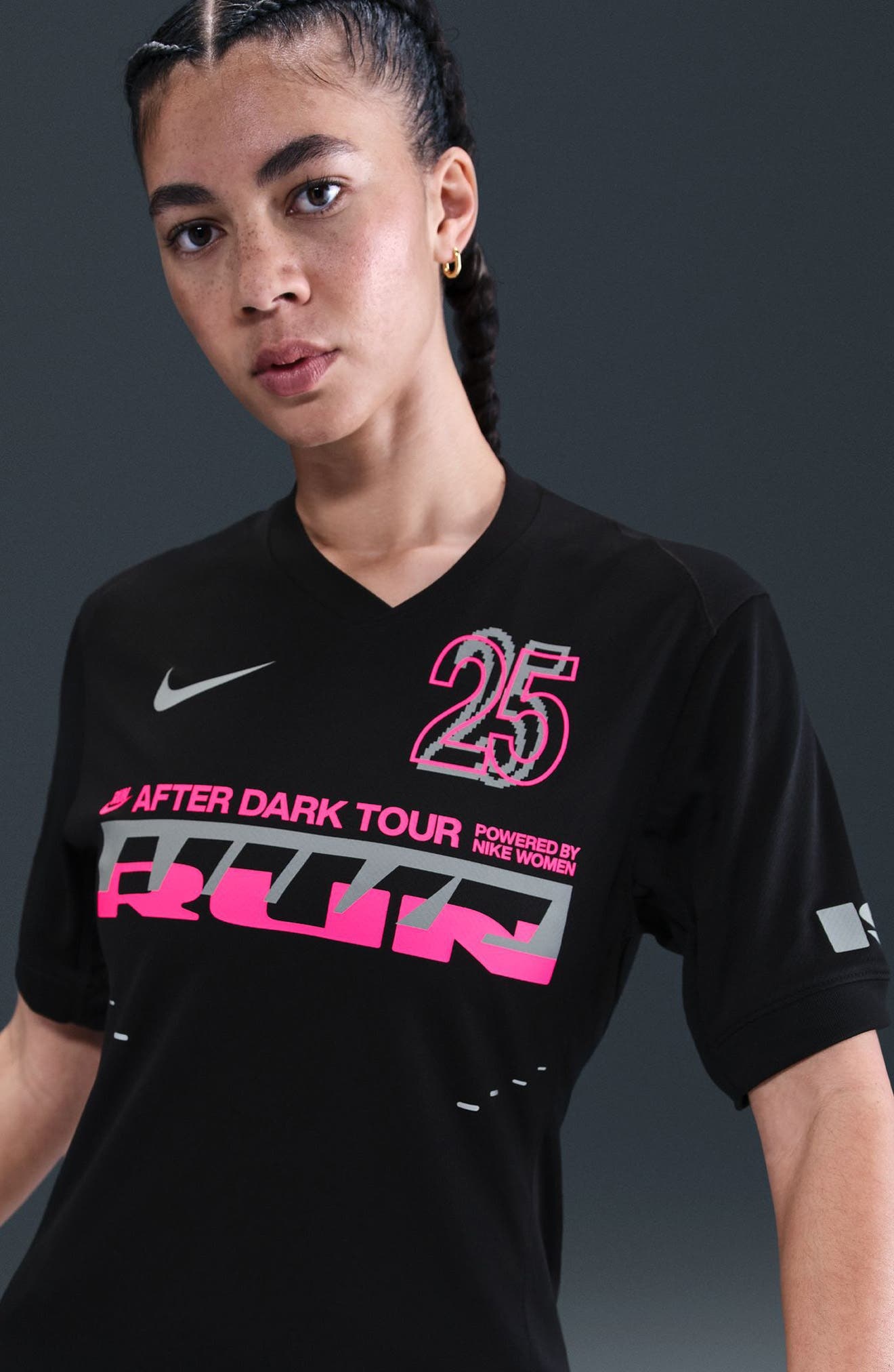 Nike Dri-FIT Reflective Graphic Running T-Shirt in Black/Hyper Pink at Nordstrom - 8