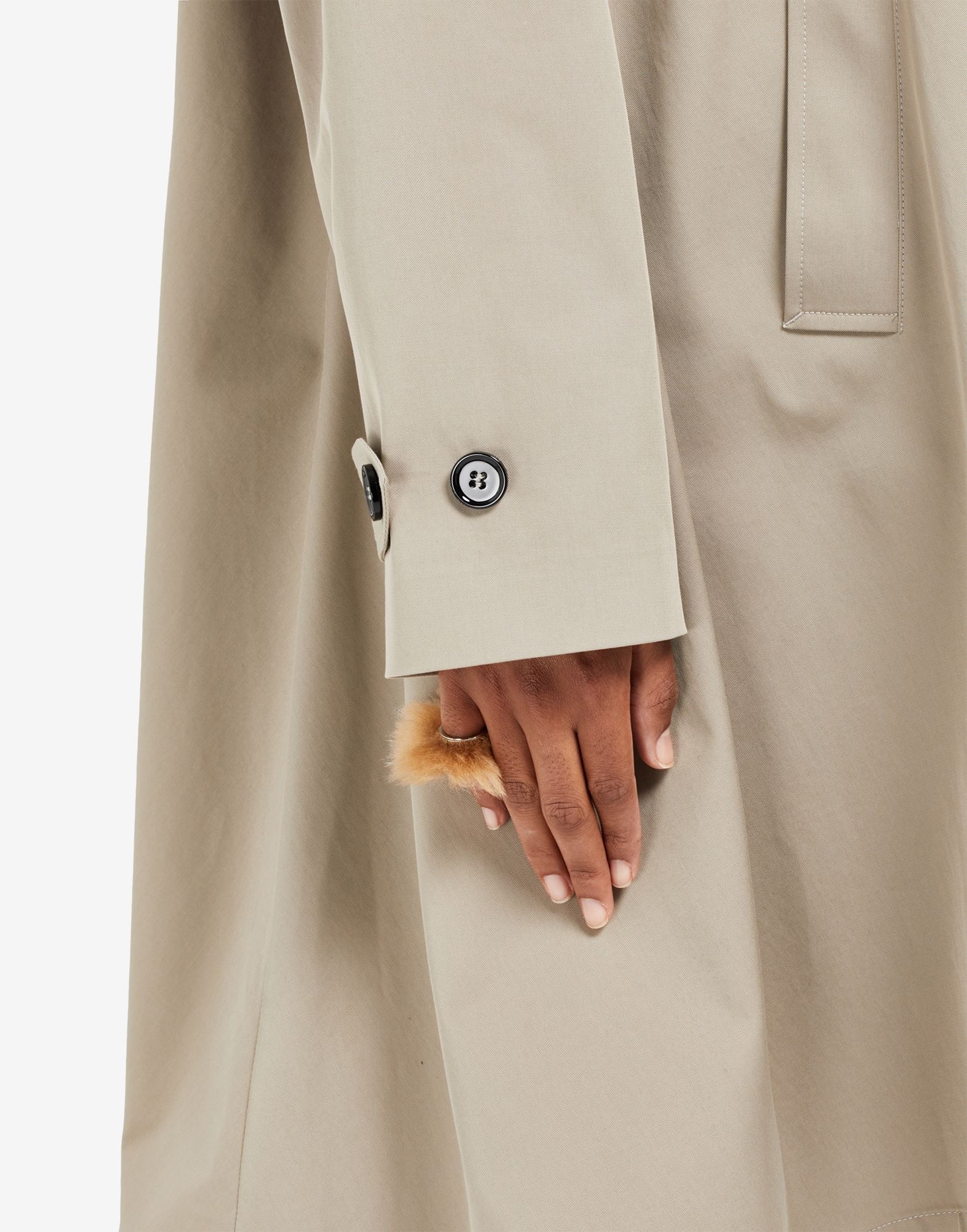 Faux fur and brass ring - 4