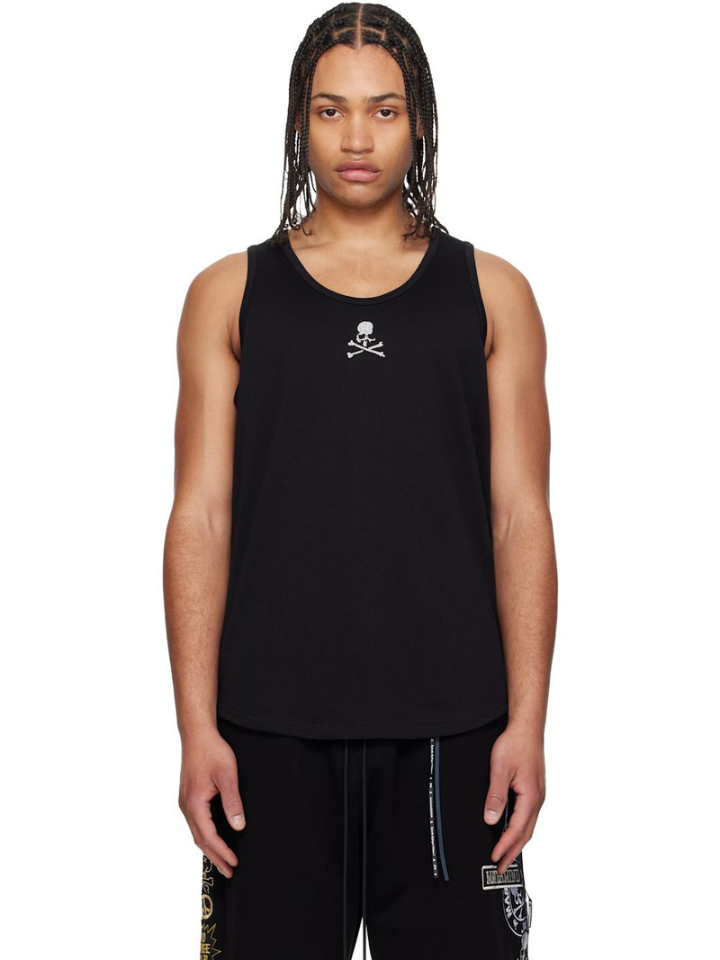 Black Glass Beaded Loopwheel Tank Top 1