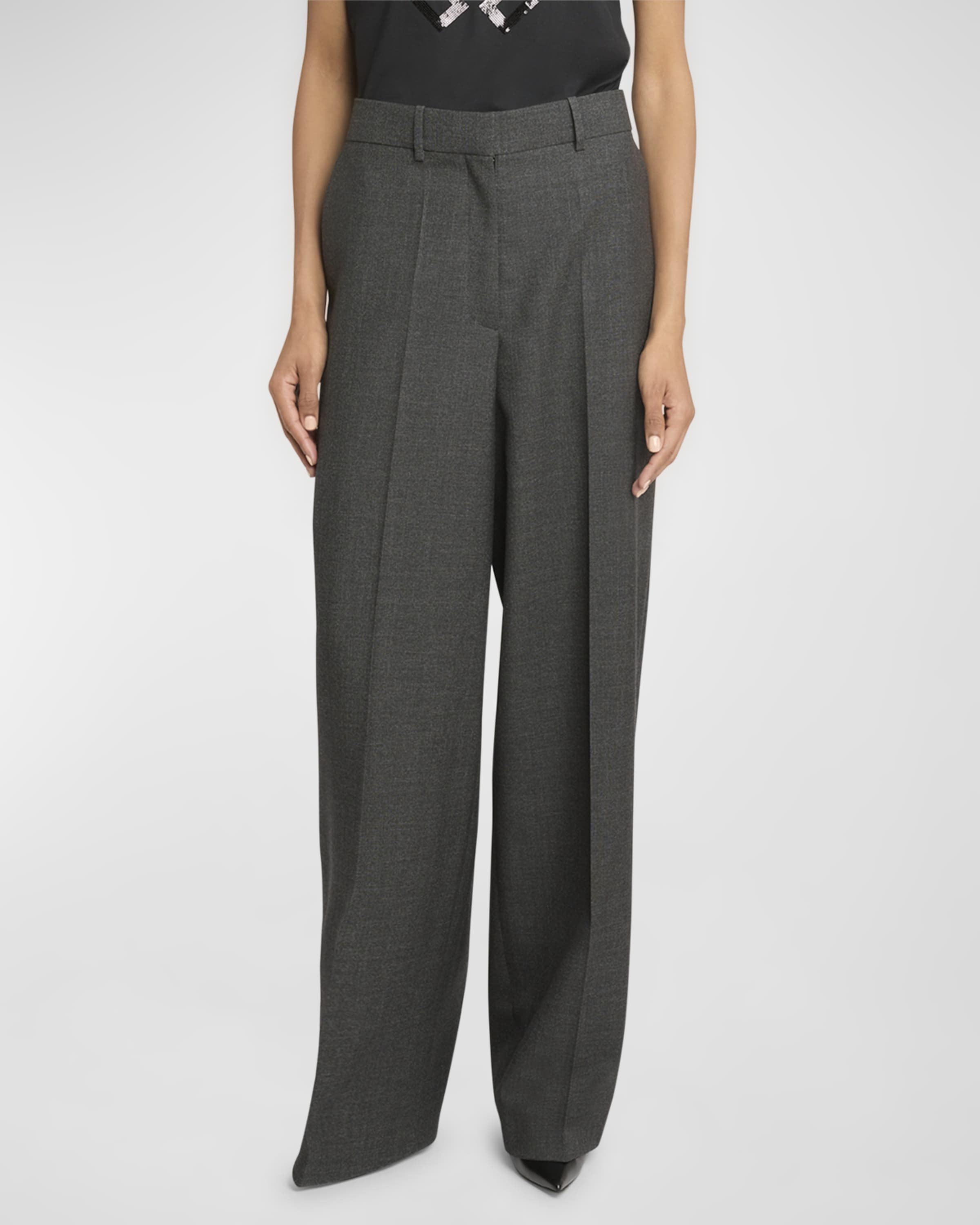 Tailored Straight-Leg Wool Trousers - 2