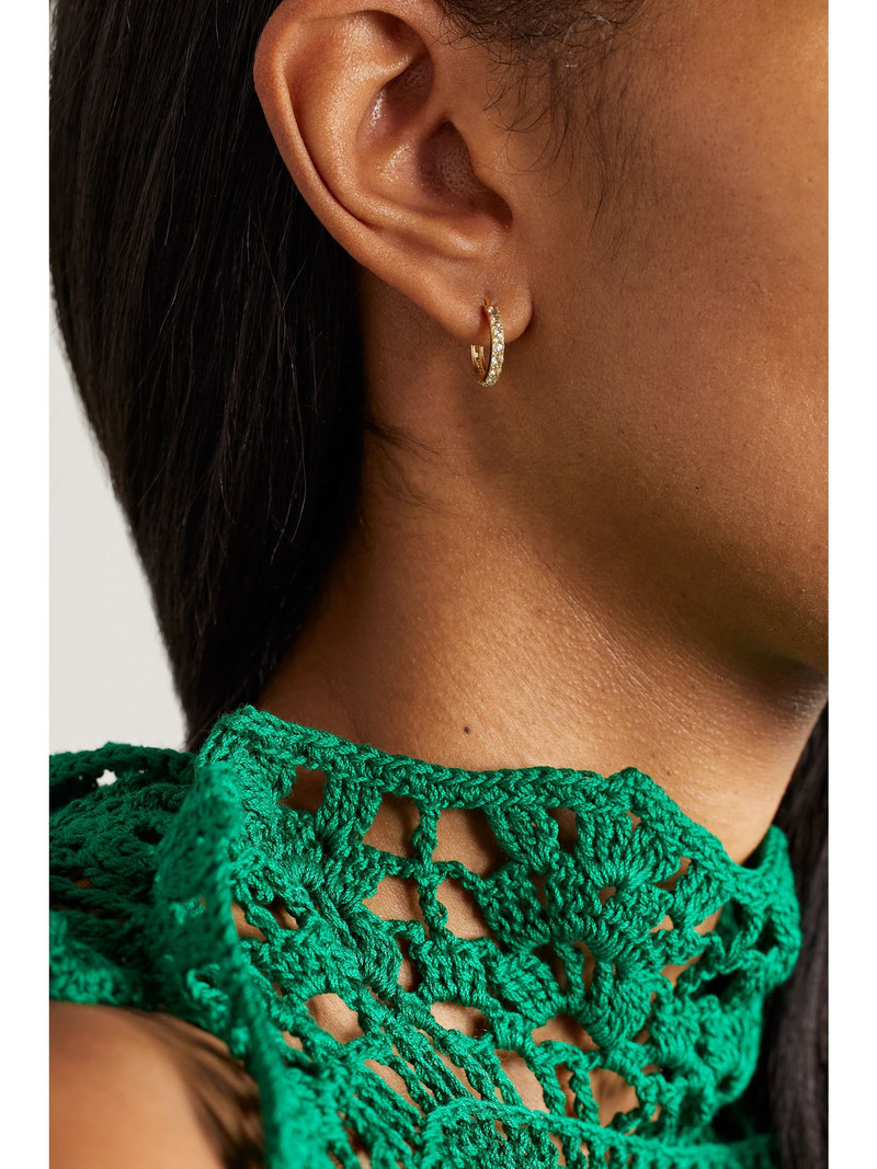 ILEANA MAKRI 18-karat gold diamond hoop earrings Gold outlook