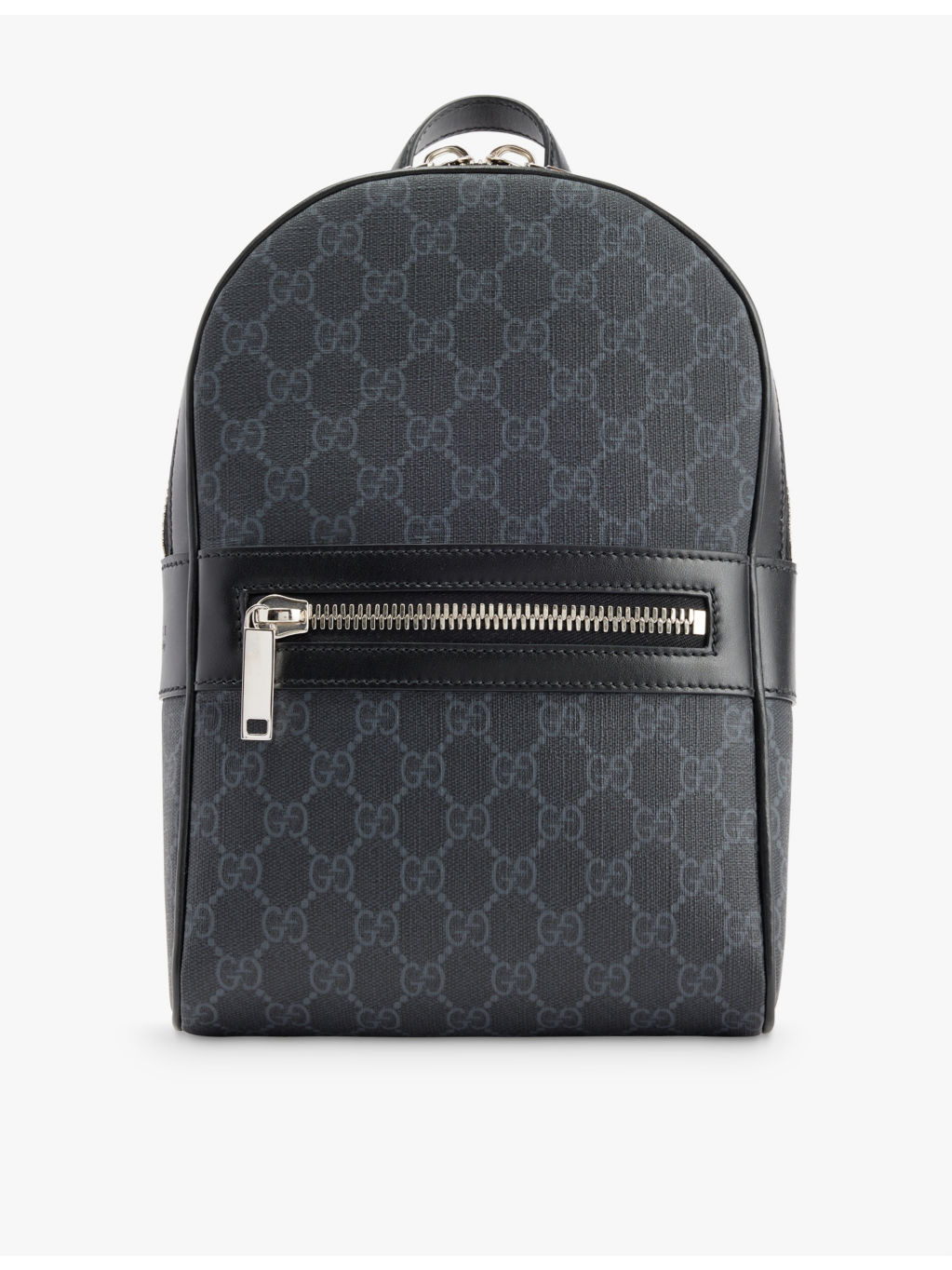 Monogram-pattern top-handle canvas cross-body bag - 1