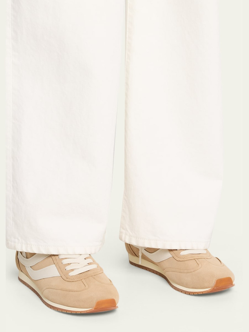 Vince Oasis Mixed Leather Retro Sneakers outlook