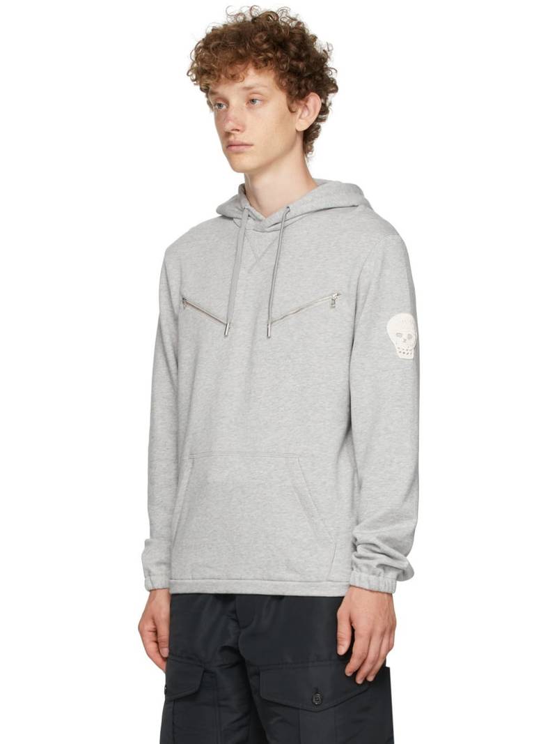 Alexander McQueen Grey Crochet Skull Hoodie outlook