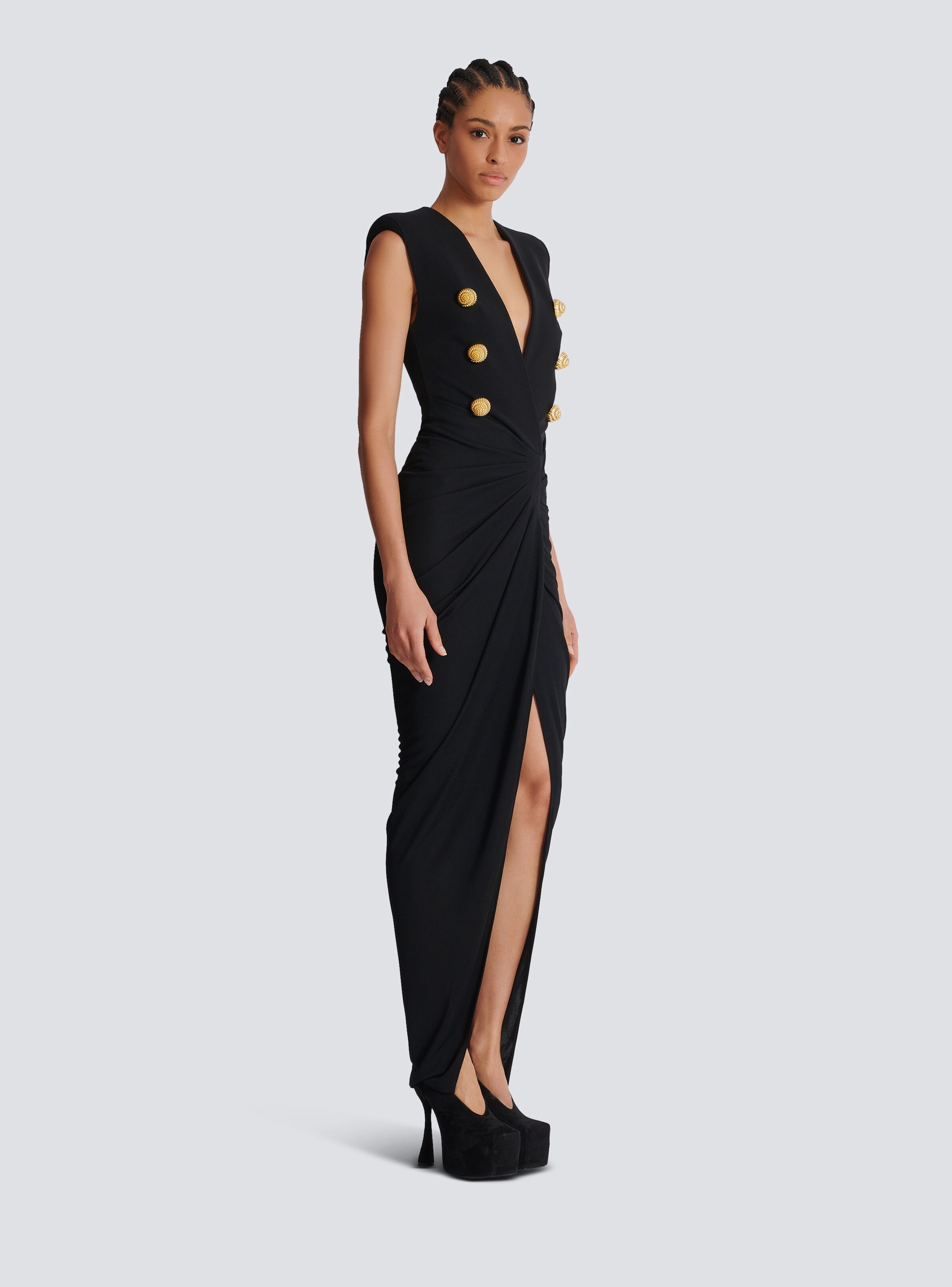 Long tailored crepe dress - 3