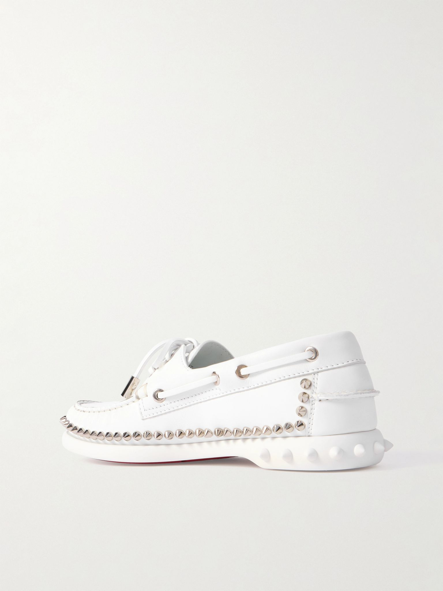 Gerockel studded leather boat shoes White - 3