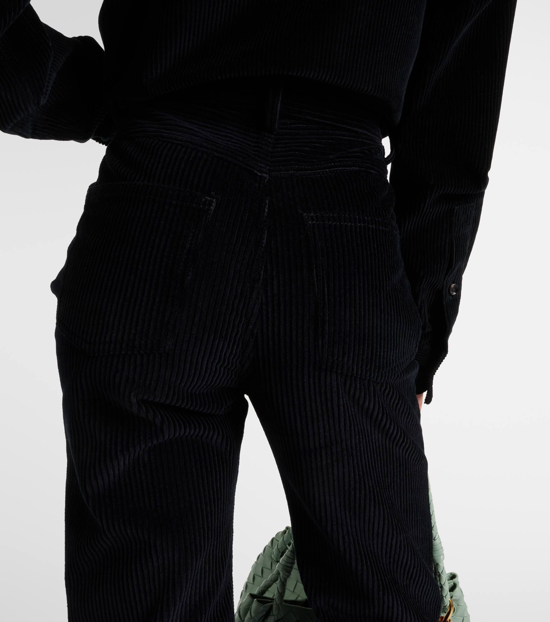 High-rise cotton corduroy straight pants - 6