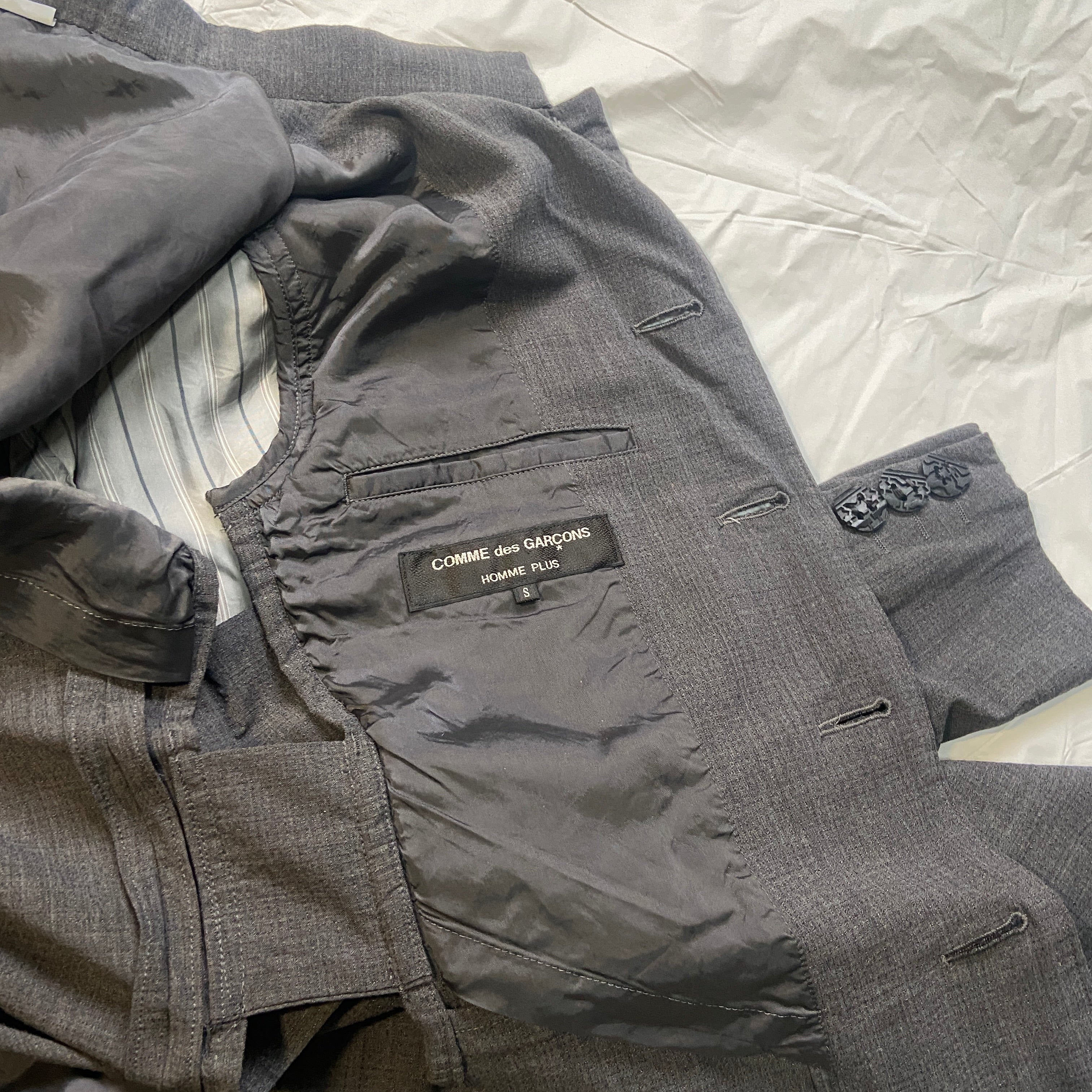Comme des garçons Homme plus cut-out wool long coat S - 15