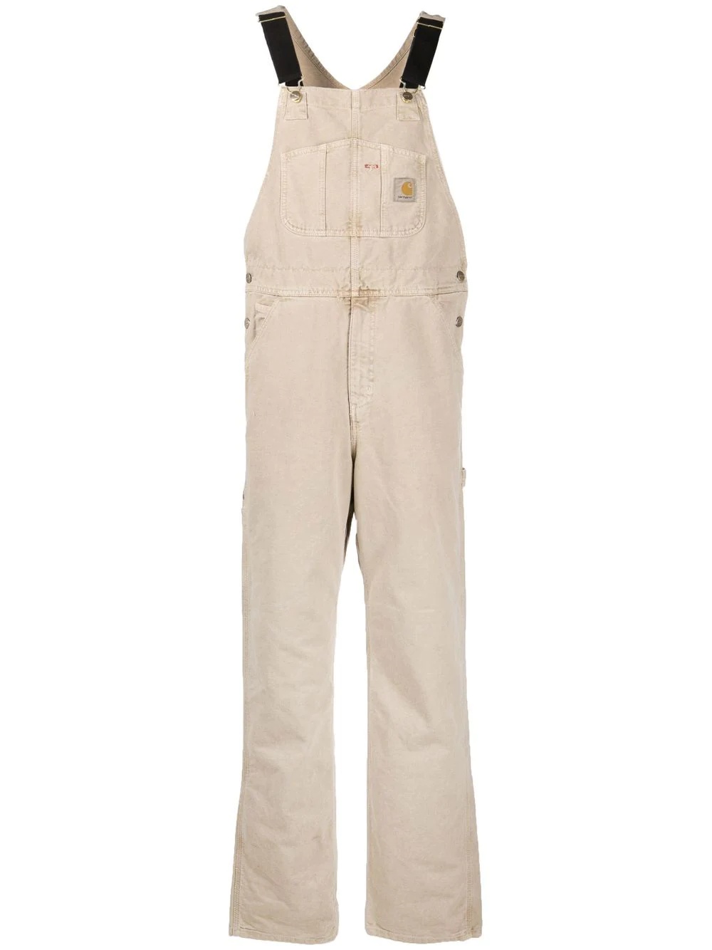 logo-patch straight-leg dungarees - 1