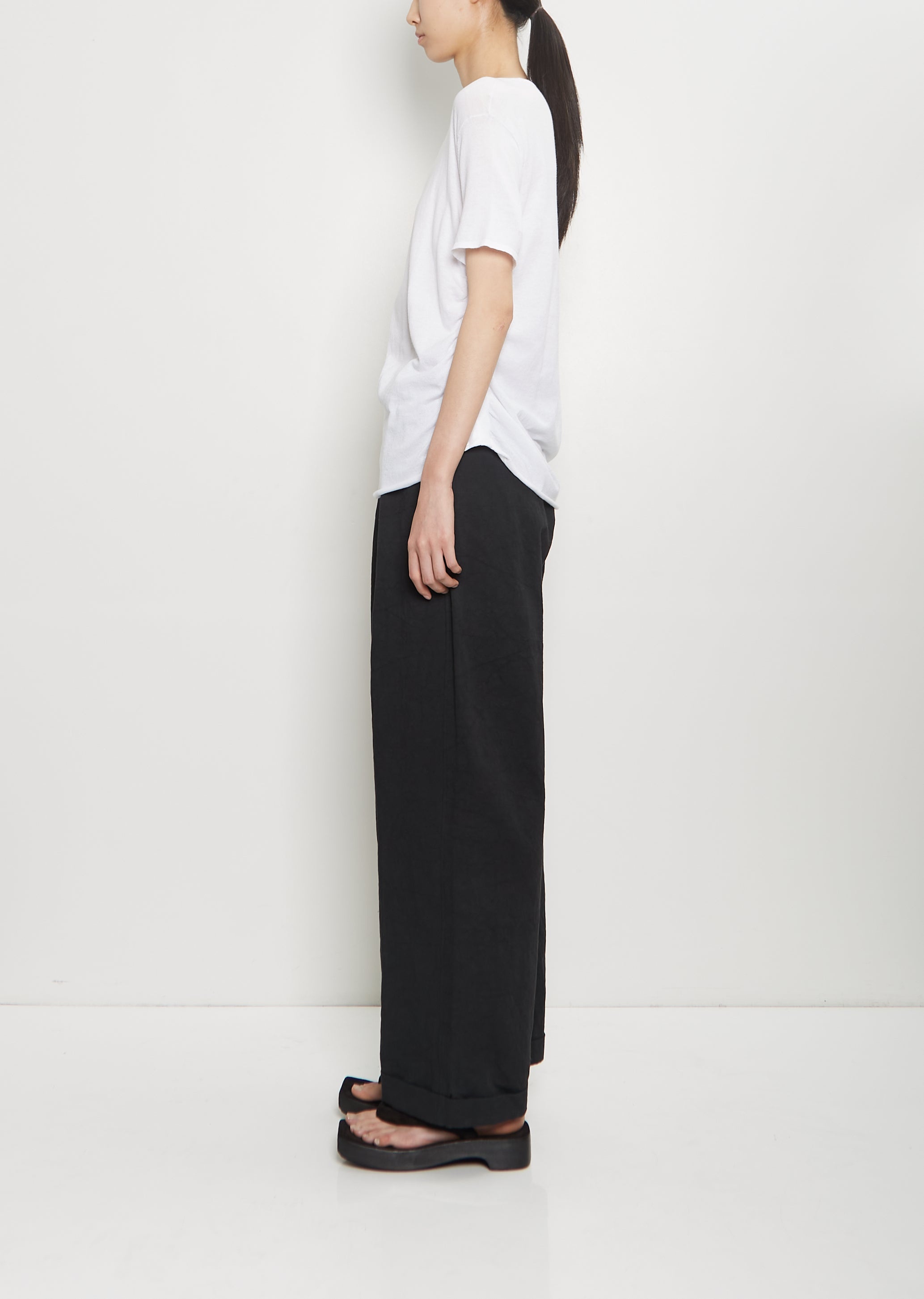 Pima Cotton Drape Tee — White - 2