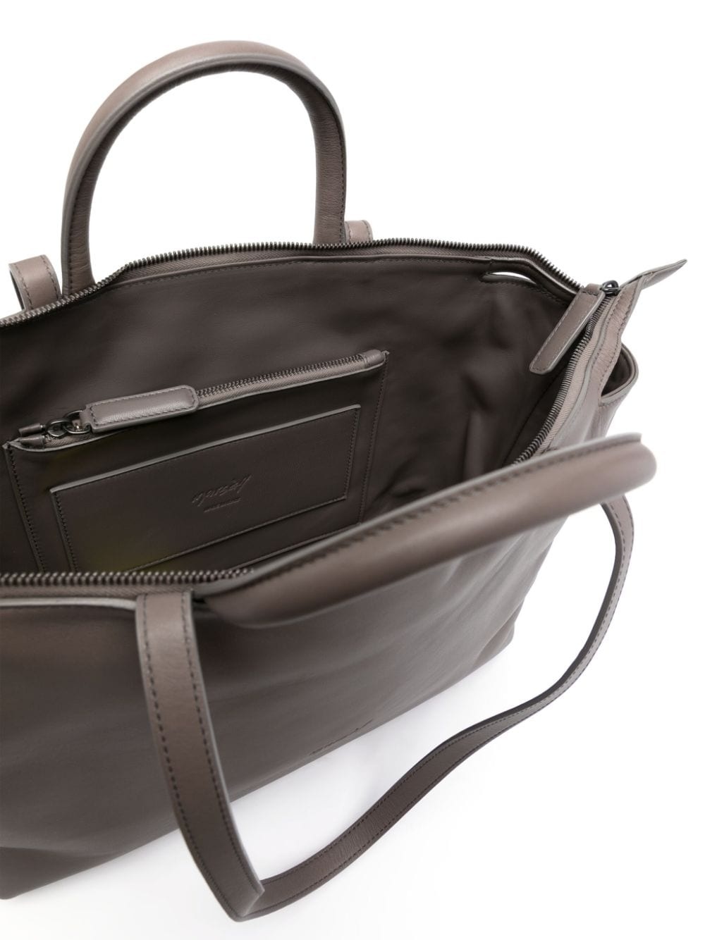 4 Dritta logo-debossed leather tote bag - 5