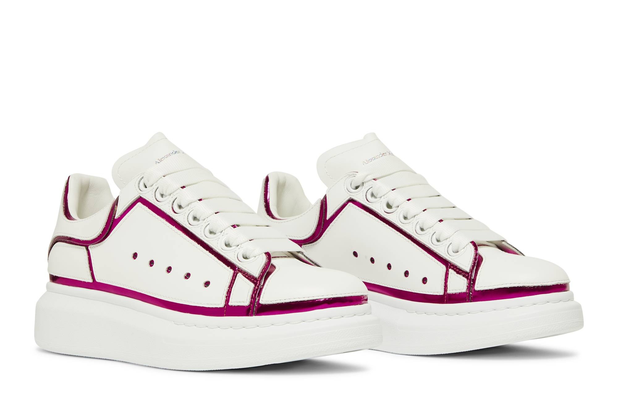 Alexander McQueen Wmns Oversized Sneaker 'White Printers Pink' - 8