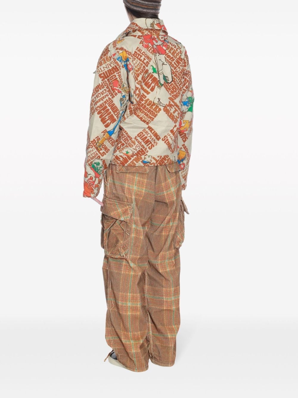 football-print padded jacket - 4