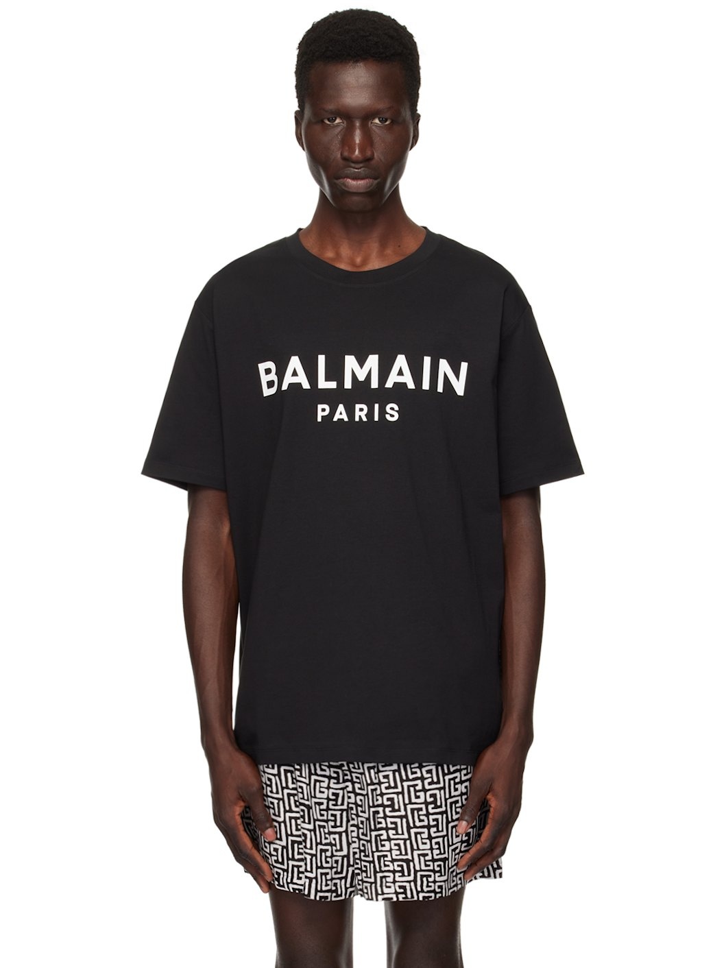 Black Printed 'Balmain Paris' T-Shirt - 1