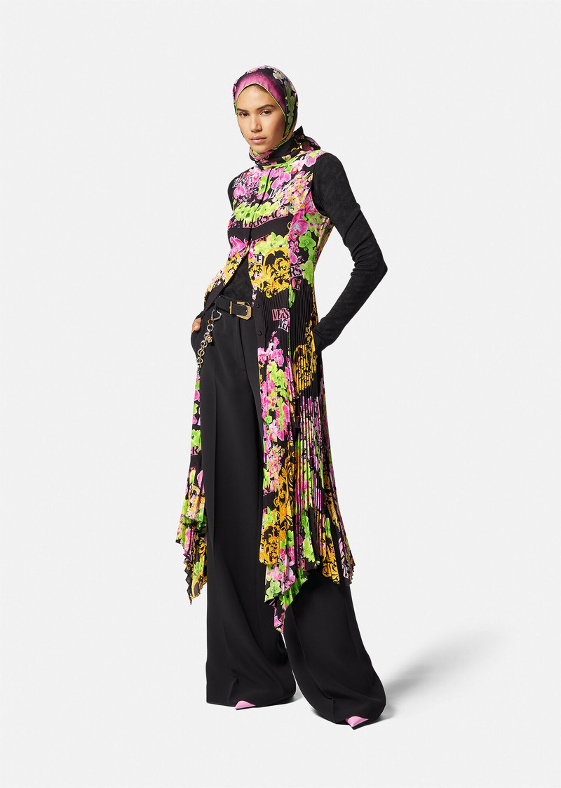 VERSACE Logo Orchid Midi Shirt Dress outlook