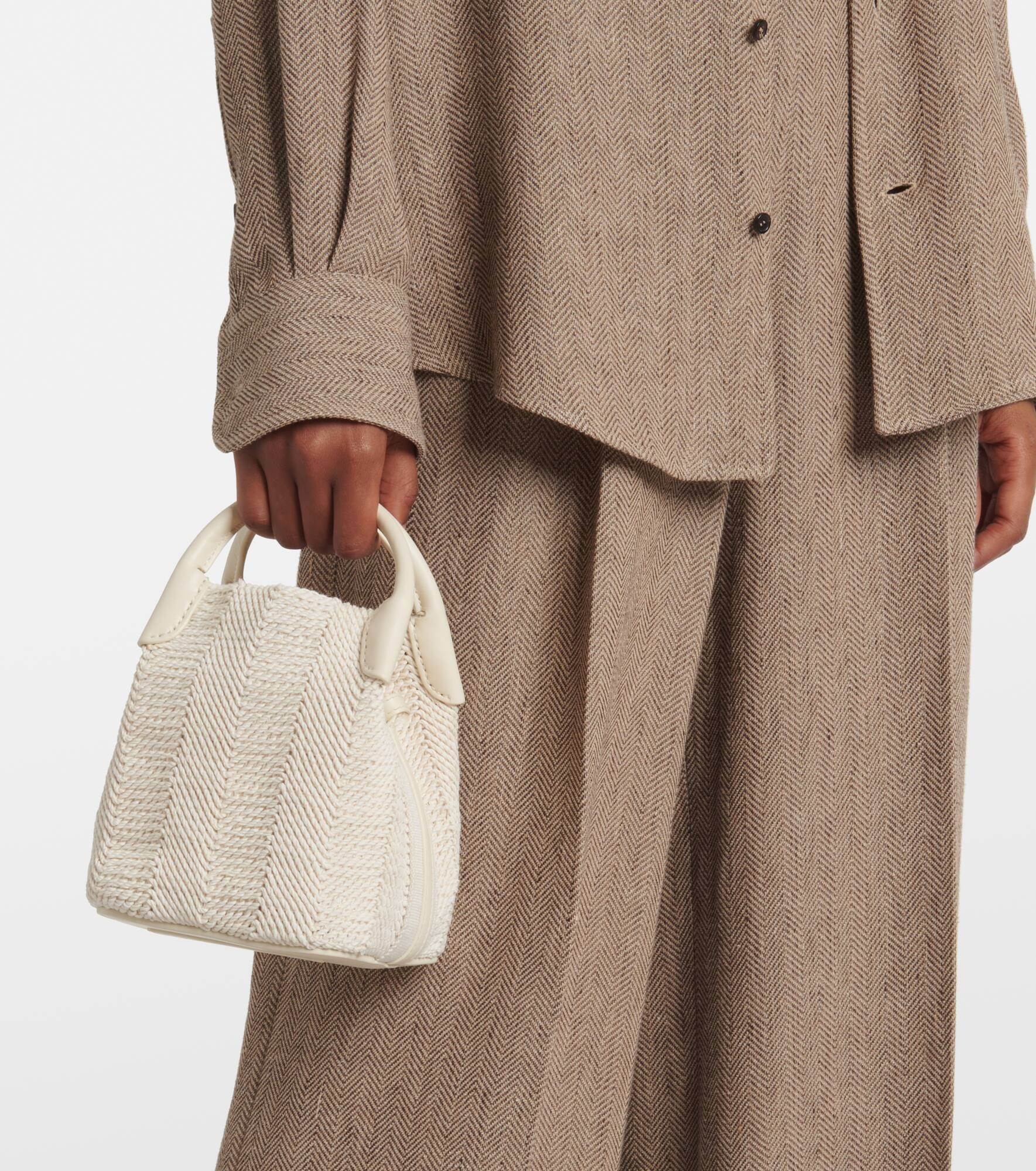 Bale Micro leather-trimmed bucket bag - 7