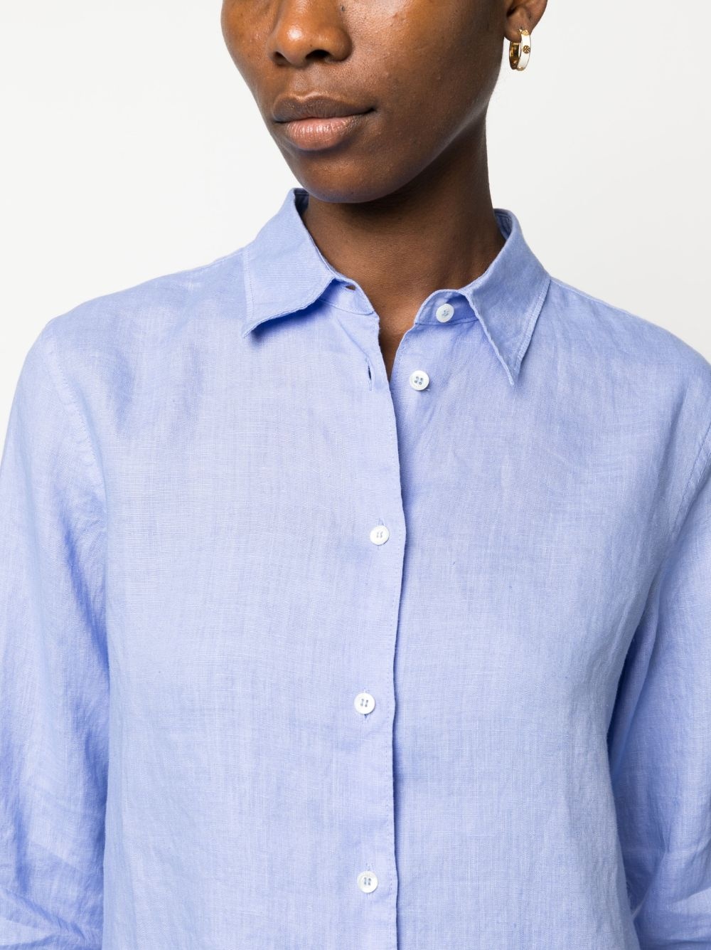 button-up linen shirt - 5