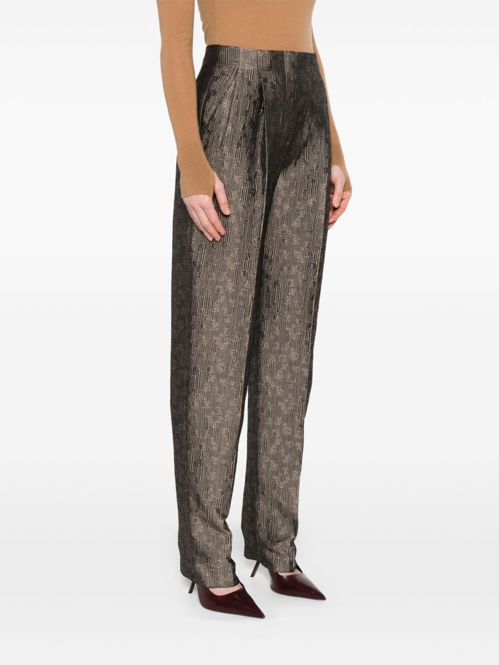 silk-blend straight-leg trousers - 3