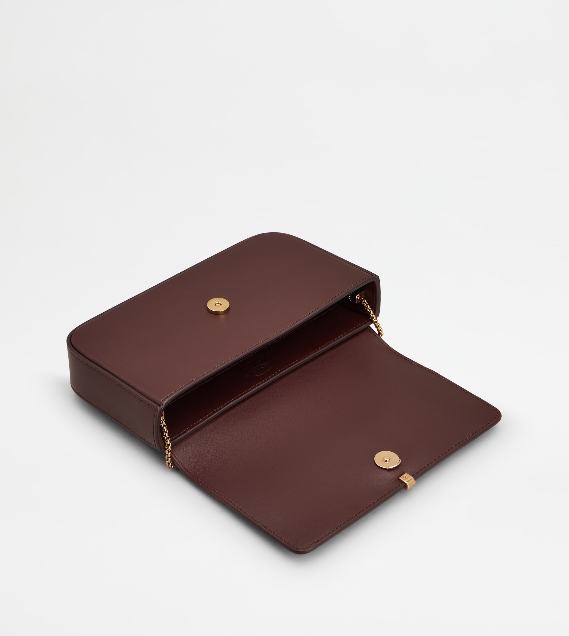 FLAP MINI BAG IN LEATHER - BURGUNDY - 5