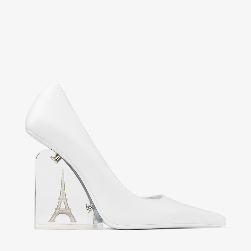 Jimmy Choo / Jean Paul Gaultier Wedge 110 Optical White Calf Leather Wedge 1