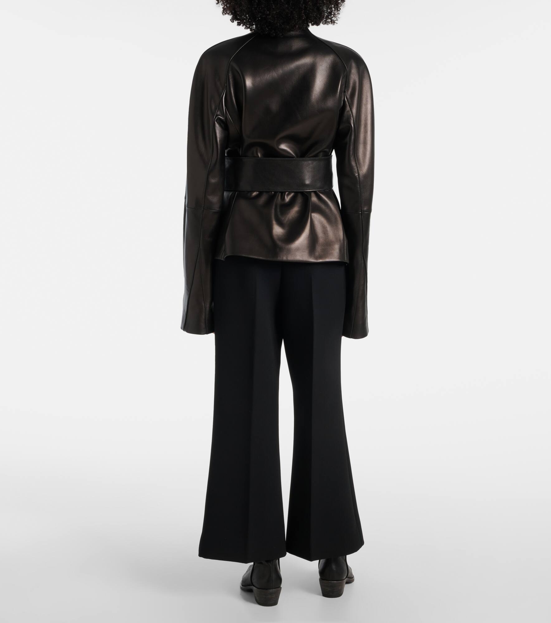 Edith belted leather jacket - 3