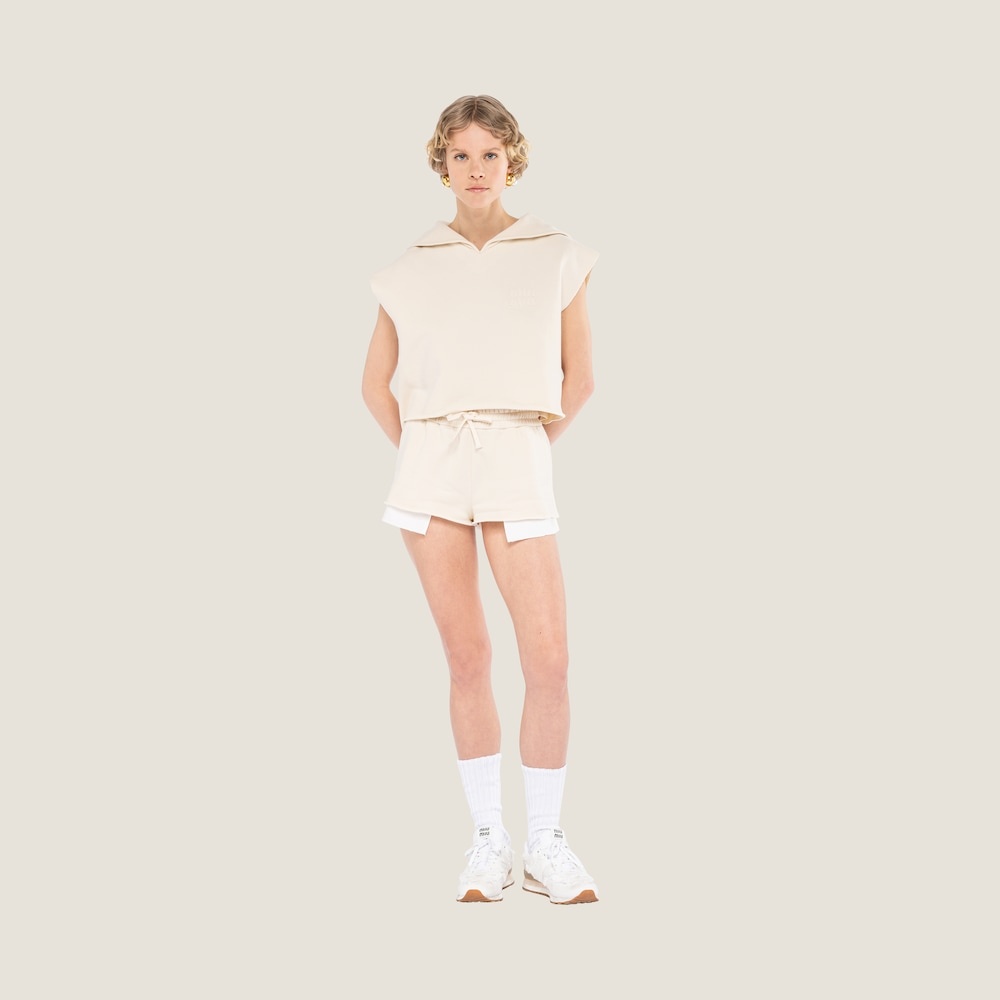 Sleeveless cotton sweatshirt - 1
