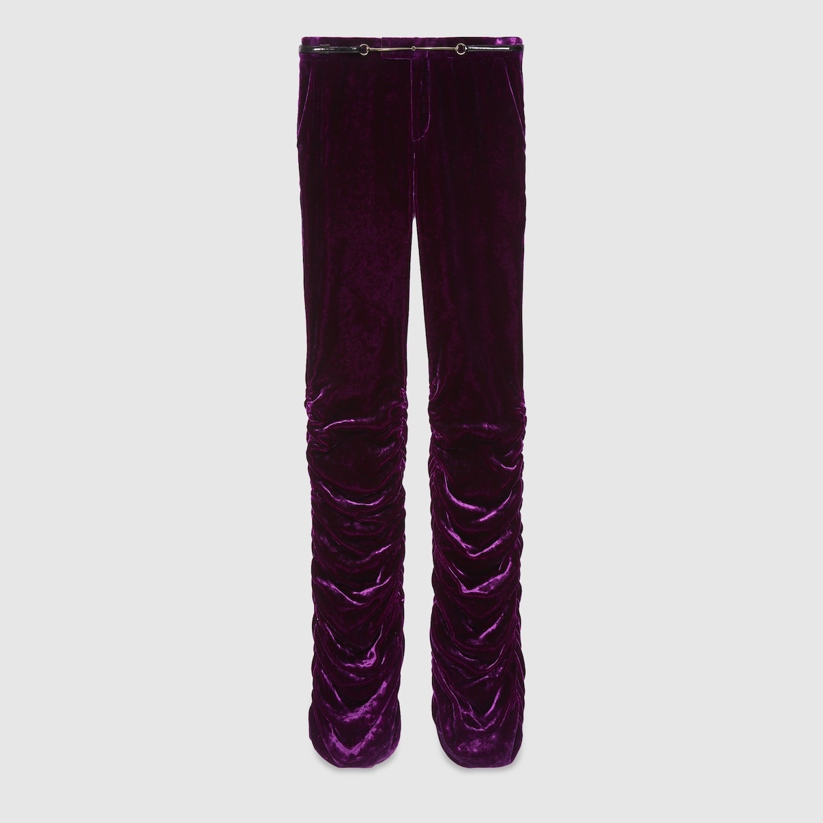 GUCCI Velvet pant with Horsebit belt