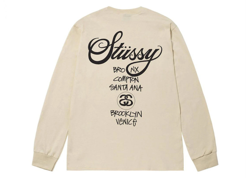 Stüssy Stussy World Tour L/S Tee Putty outlook