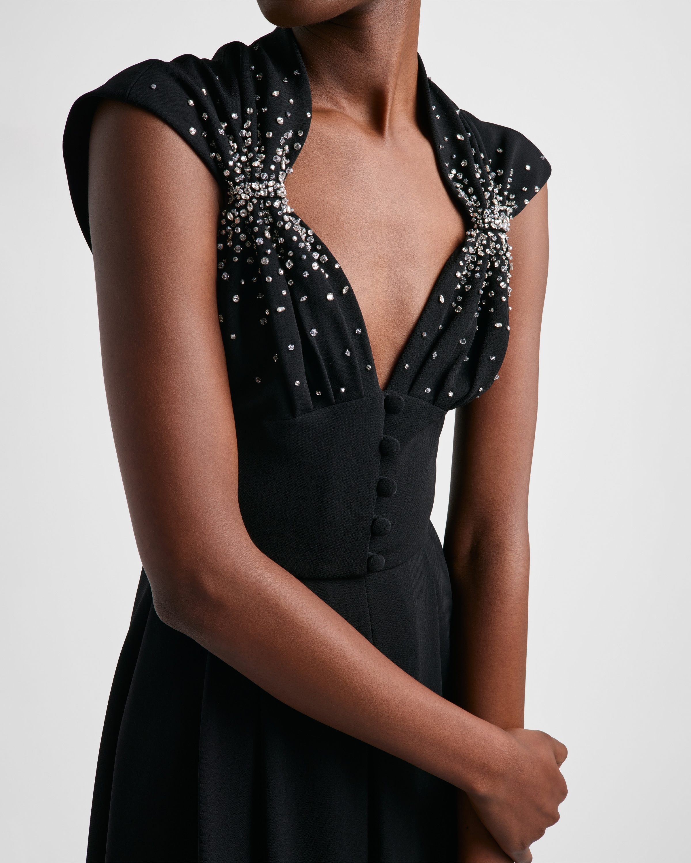 Embroidered cady dress - 4