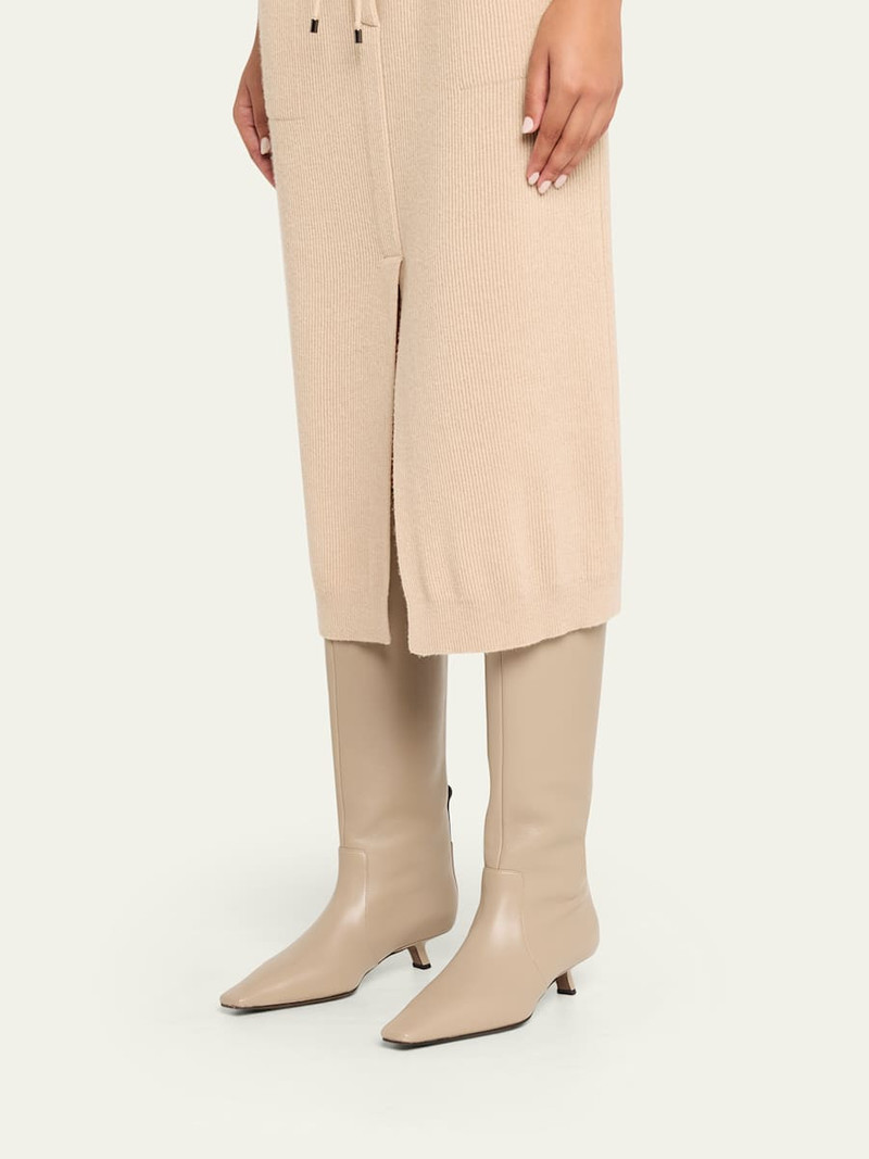 Brunello Cucinelli Croco Suede Comma Heel Knee Boots outlook