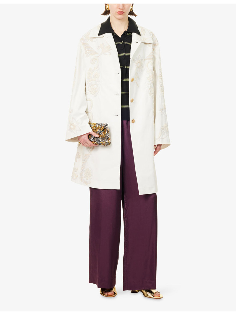 Dries Van Noten Rondero Embroidered Cotton-Canvas Coat outlook
