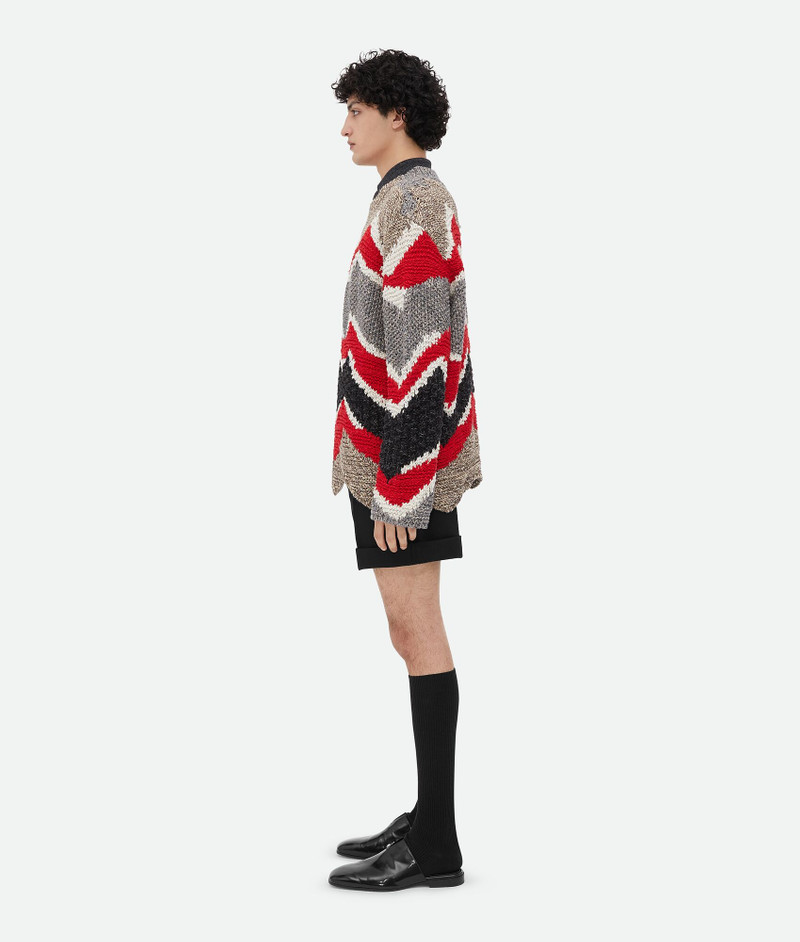 Bottega Veneta Zig Zag Cotton Knit Jumper outlook