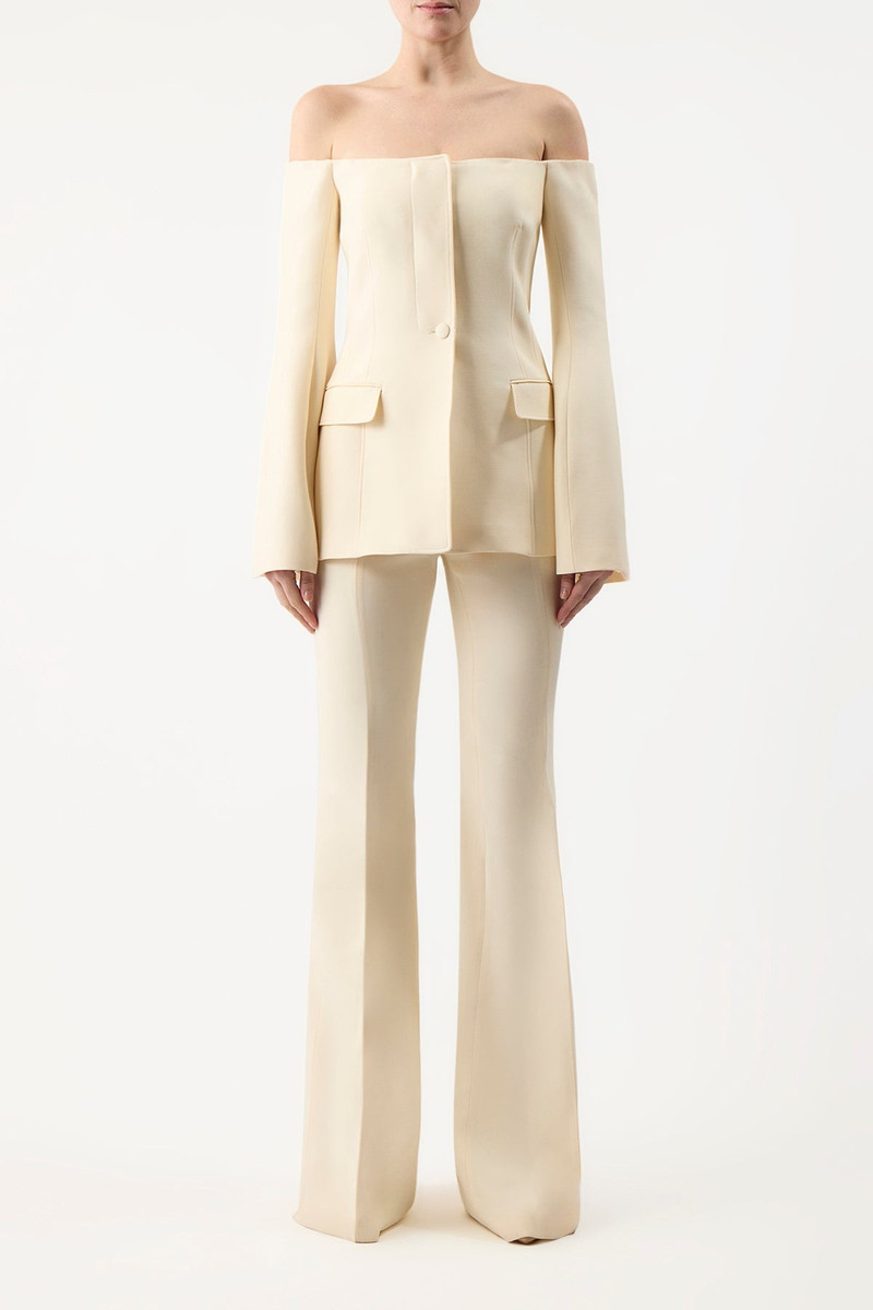GABRIELA HEARST Rhein Pant in Ivory Silk Wool outlook