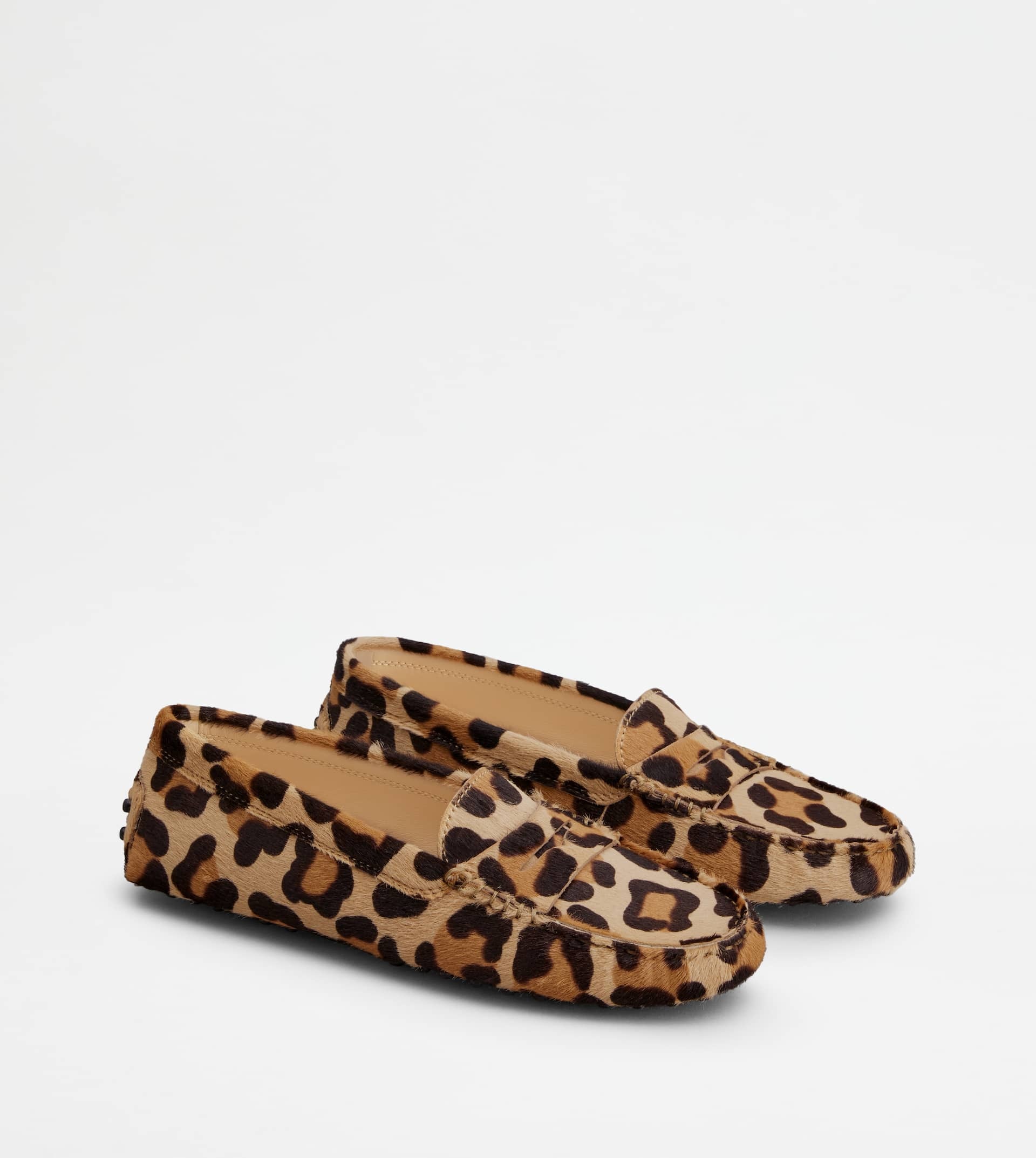 GOMMINO DRIVING SHOES IN PONYSKIN-EFFECT LEATHER - BEIGE - 3