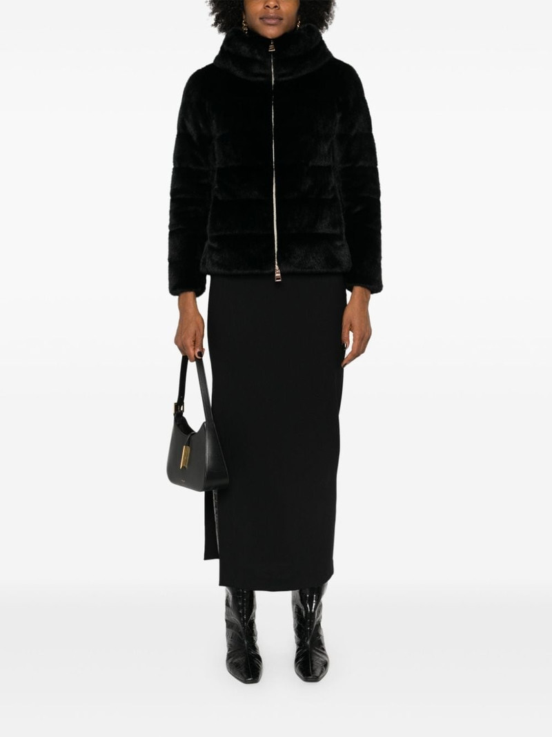 Herno faux-fur zipped jacket outlook