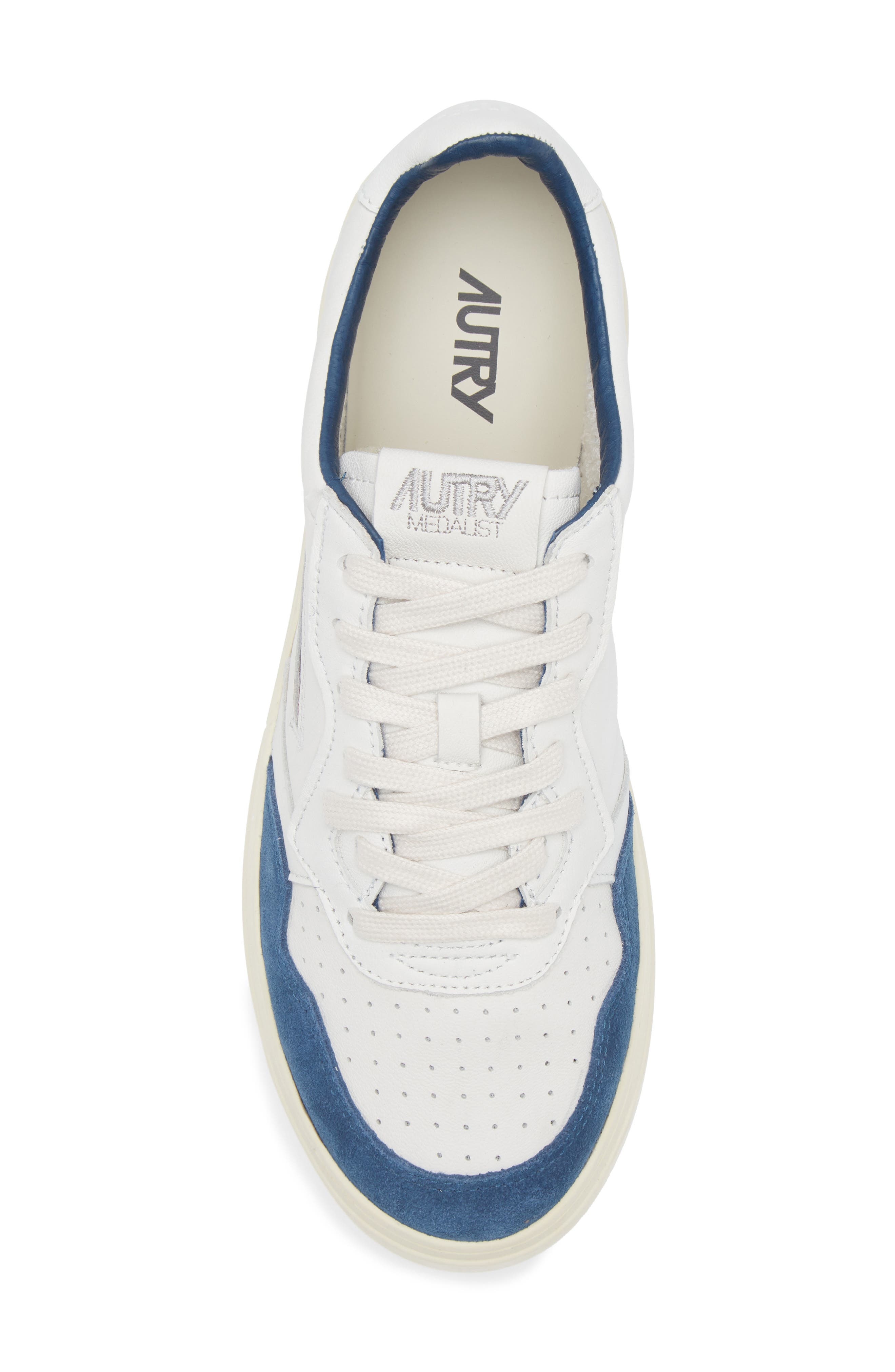 AUTRY Medalist Low Sneaker in Goat/Suede Wht/Capri at Nordstrom - 5