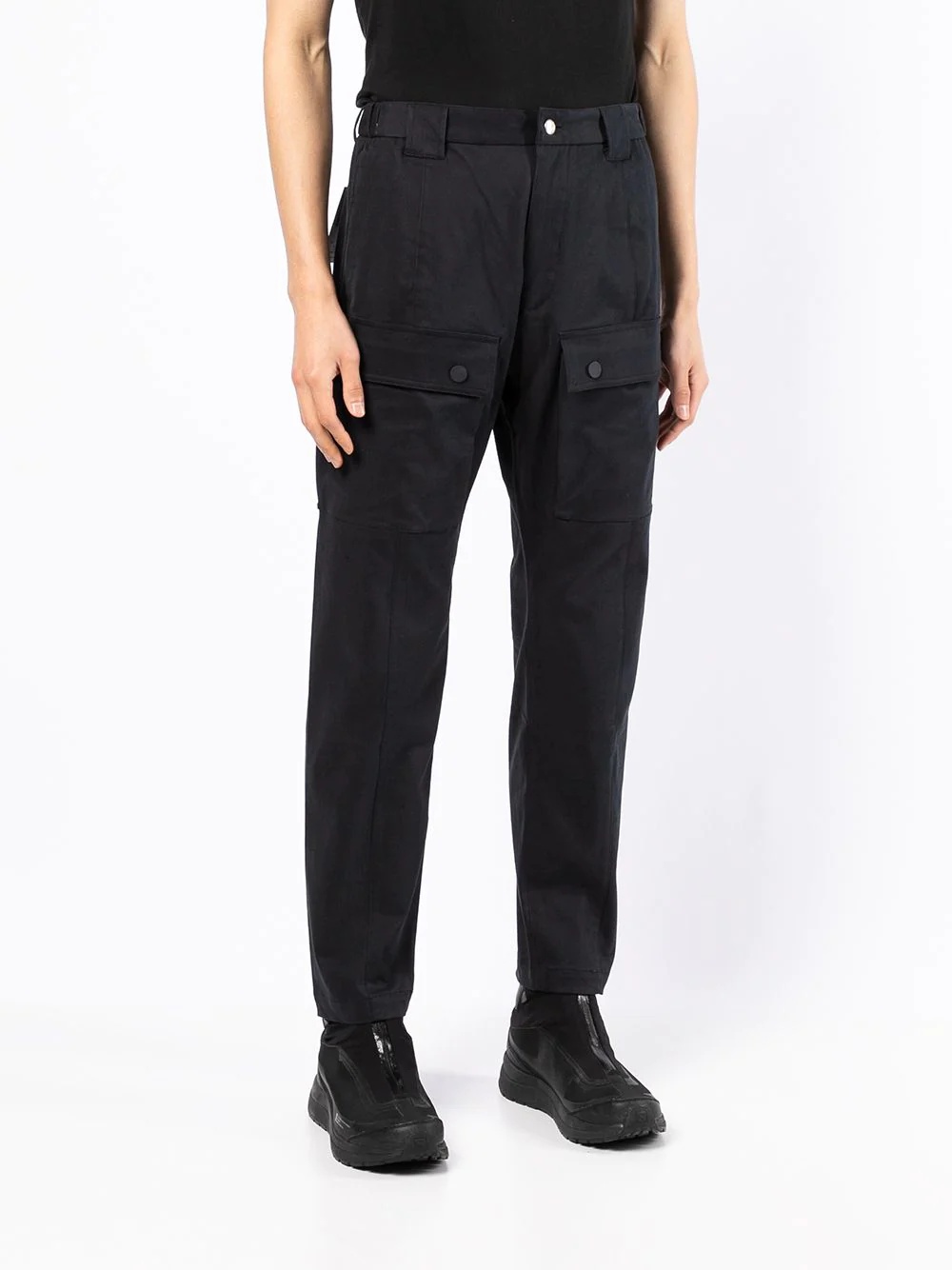 straight-leg twill trousers - 3