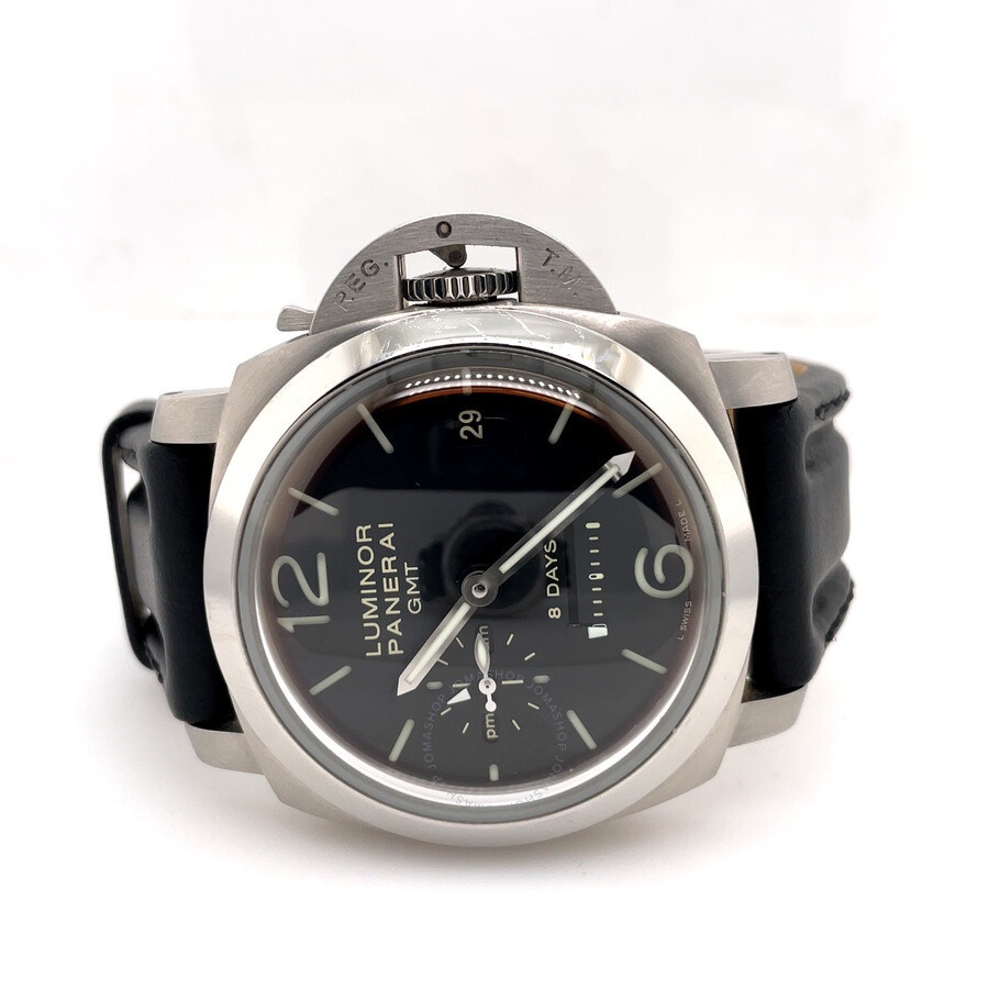 Pre-owned Panerai Luminor 1950 8 Days GMT GMT Black Dial Men's Watch PAM 00233 - 4