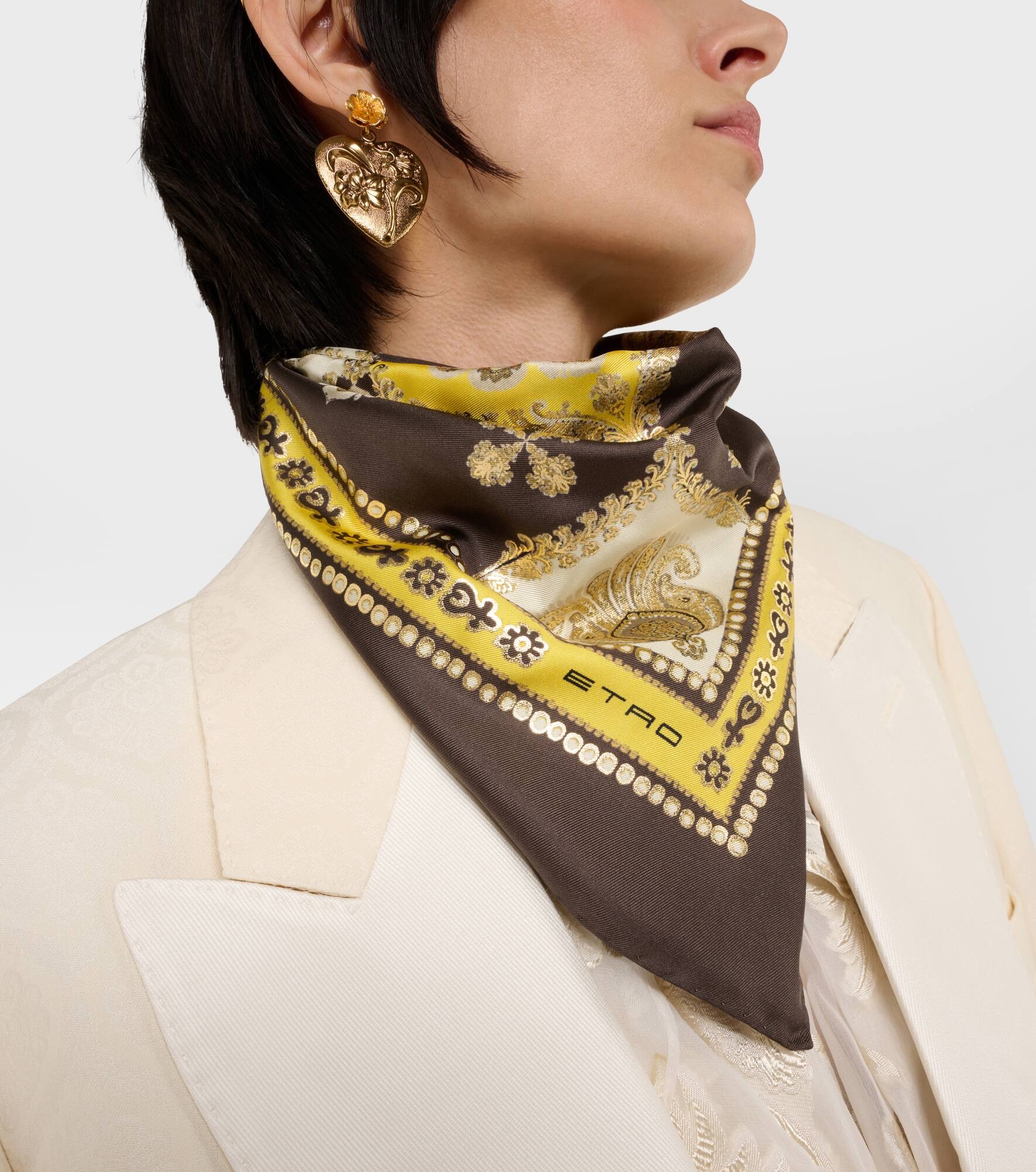 Printed silk twill scarf - 2