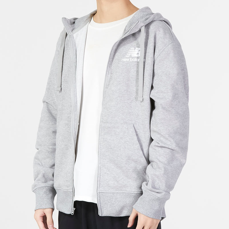새로운 균형 Essentials 겹쳐 쌓이는 로고 프랑스 Terry 재킷 'Classic Grey' MJ31536-AG 5