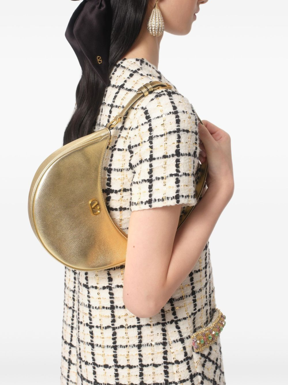 logo-plaque leather mini bag - 3