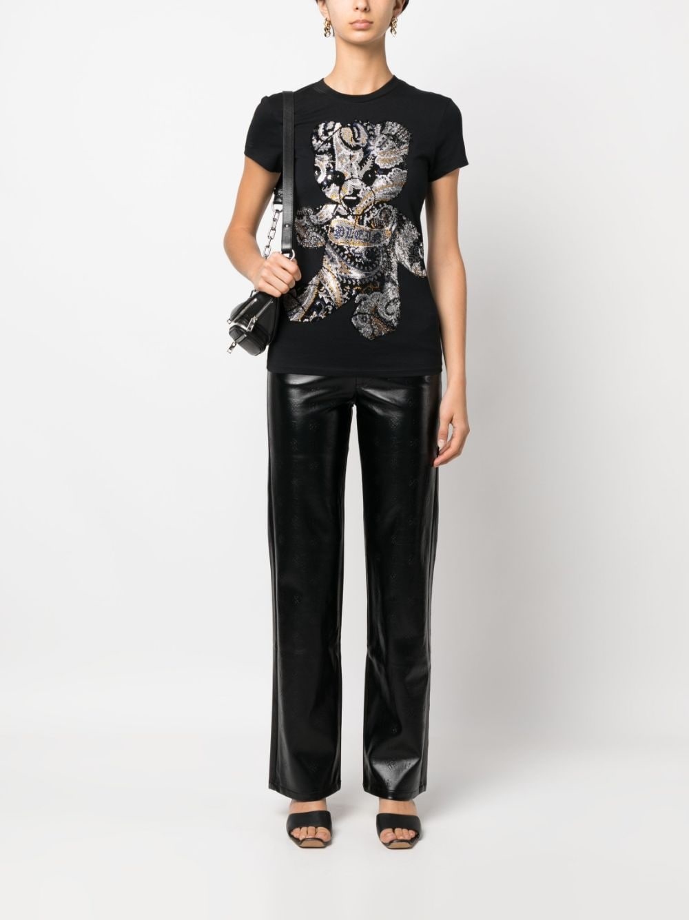 teddy bear rhinestone-embellished T-shirt - 2