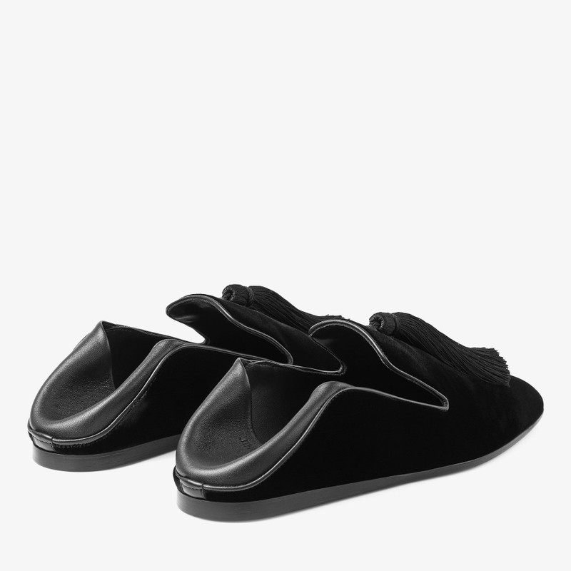 Eliot Slipper Black Velvet Slippers with Tassel 3