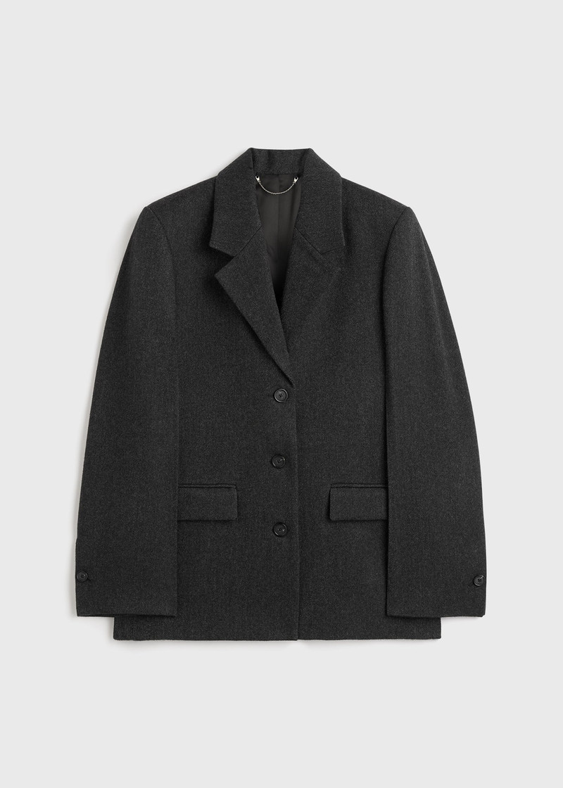 Twill suit jacket charcoal 1