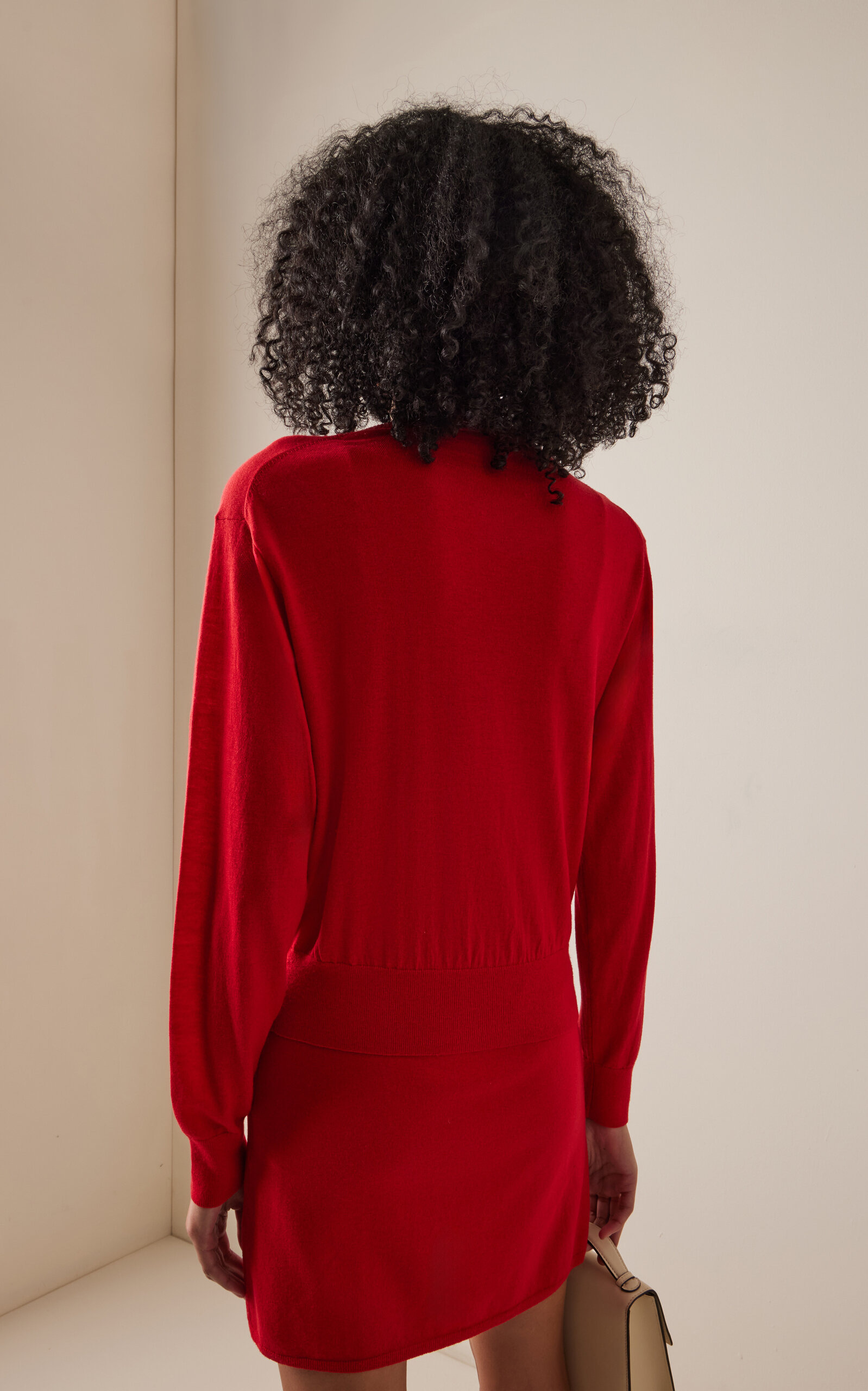 Montie Knit Tencel-Wool Cardigan red - 4