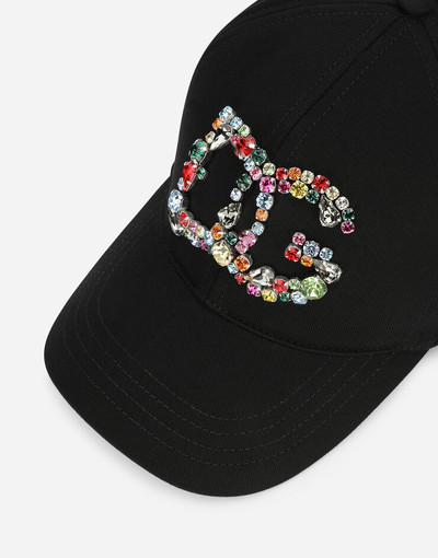 Dolce & Gabbana Baseball cap with crystal-embellished DG logo outlook