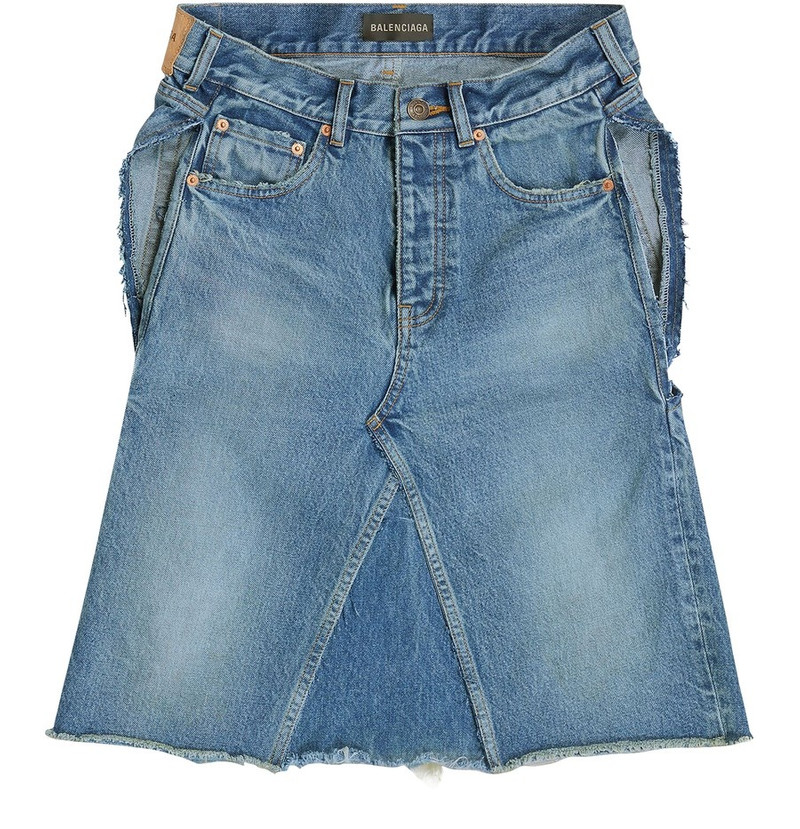 sleeveless denim asymmetrical top 1