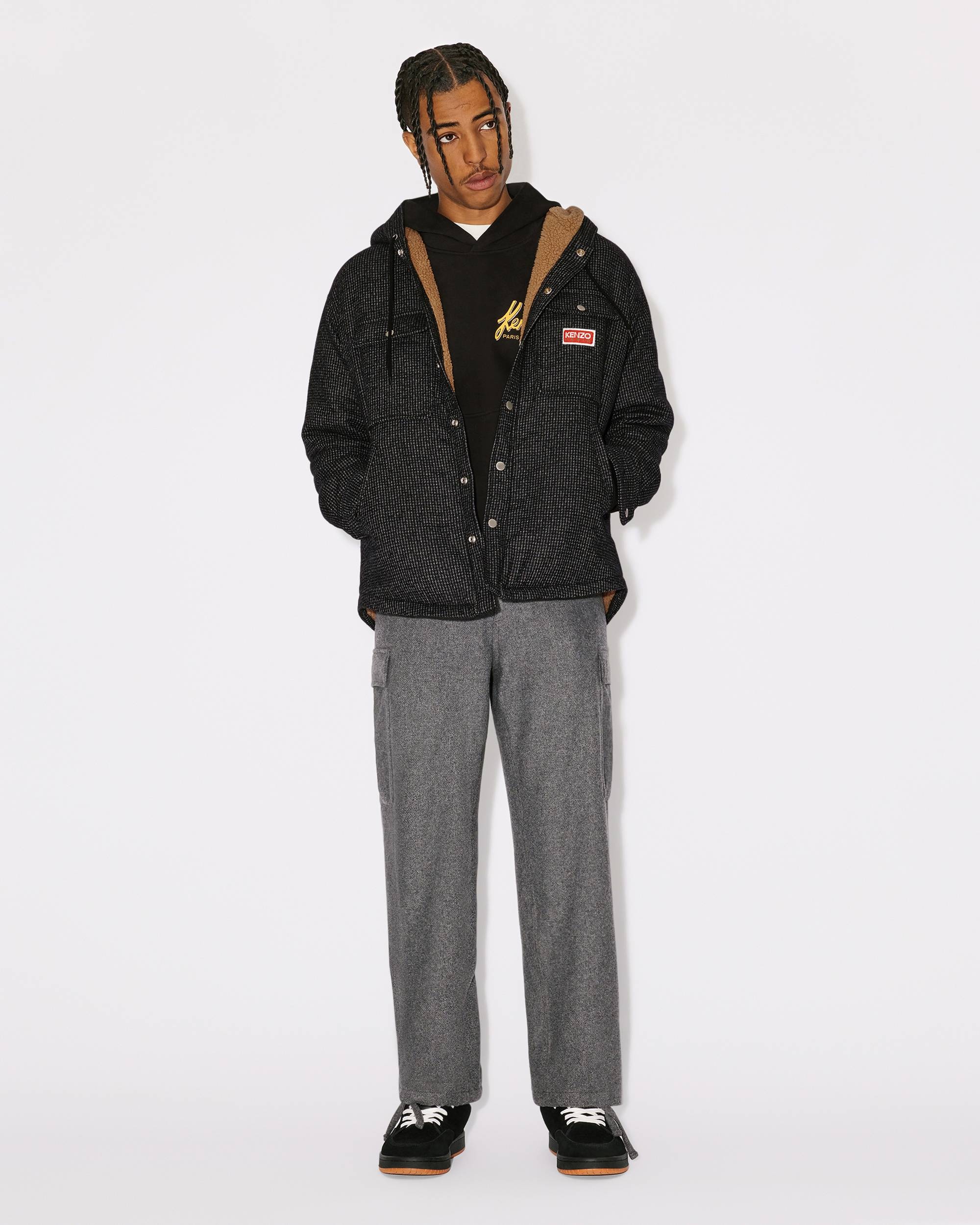 KENZO Checked overshirt with hood | REVERSIBLE