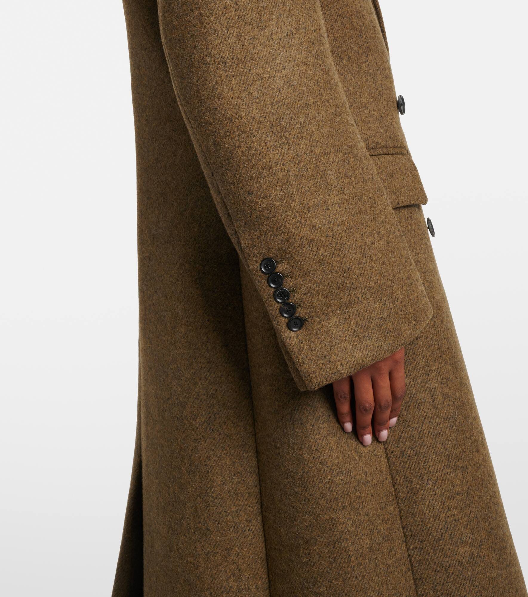 Double-breasted alpaca and wool-blend coat - 5