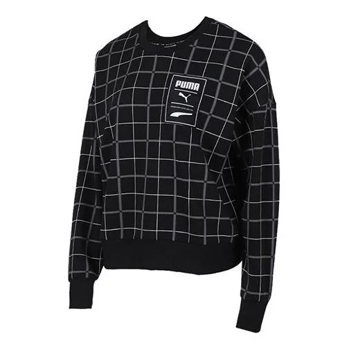 (WMNS) PUMA Rechack Pack Crew Sweatshirt 'Black White' 597892-51 - 1